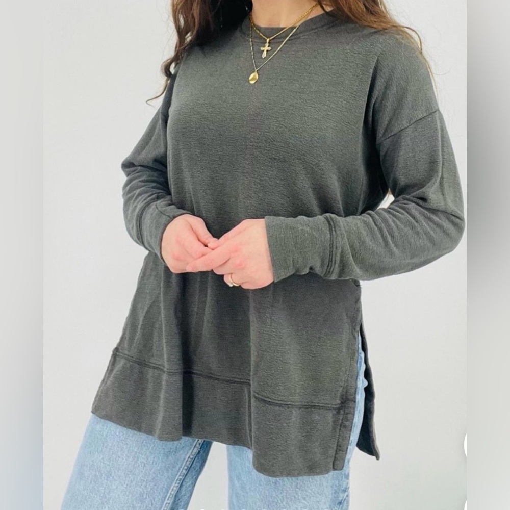 Aerie Oversized Pullover Size Small Olive Green Cozy Sweatshirt $60 Retail